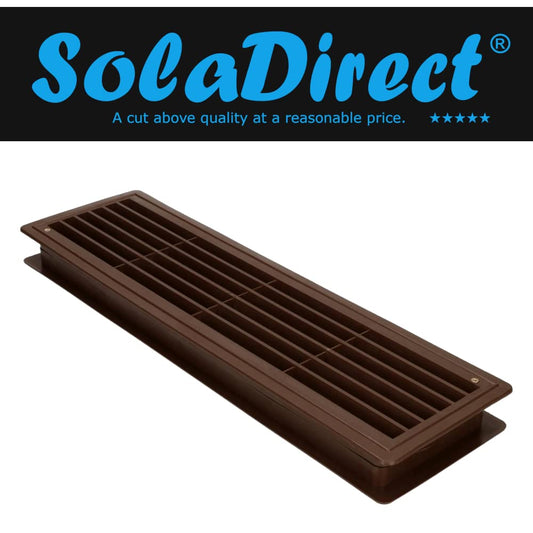 Door Air Vent Grille 460 x 135 mm / 18.1 x 5.3 in Double-Sided Ventilation Cover ABS Plastic (Brown)