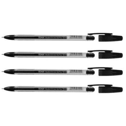 Ballpoint Pens, Gel Ink Ballpoint Pens, Smudge Free, Extra Fine Point 0.5 mm, Ideal for School, Office (Black, 4 Pens)