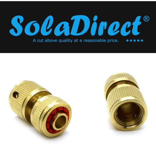 2 pcs Brass Hose Connector Hose End Quick Connect Fitting 1/2" Hose Pipe Quick Connector for Gardening, Home Watering, Car Washing