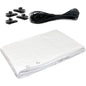 3 x 4 m Tarpaulin Waterproof Heavy Duty Cover Ground Sheet Camping with 4 Tarp Clips + 10m / 30ft Bungee Cord (White - 90GSM)
