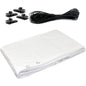 1.5 x 2 m Tarpaulin Waterproof Heavy Duty Cover Ground Sheet Camping with 4 Tarp Clips + 10m / 30ft Bungee Cord (White - 90GSM)