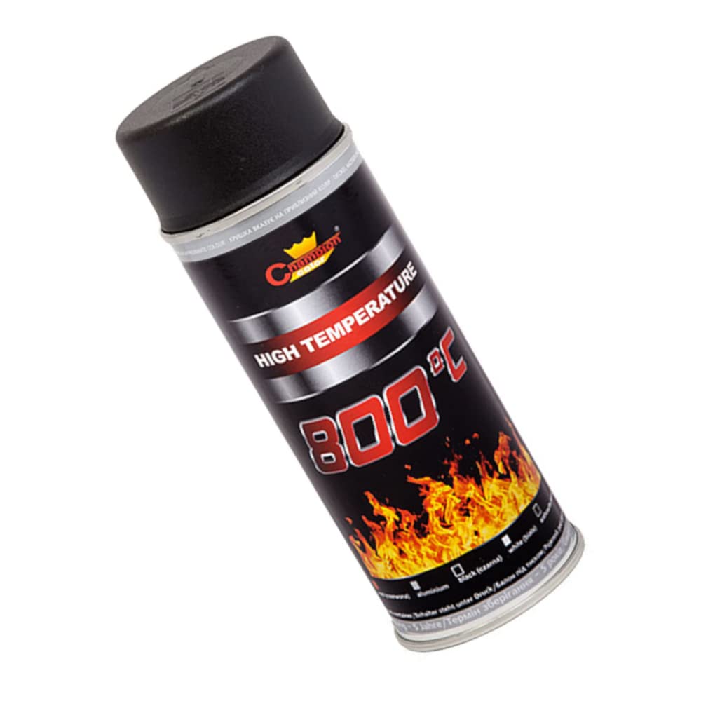 400 mL Black RAL 9011 Heat-Resistant Enamel Paint Silicone-Based Up to 800 C - High Temperature Metal Coating