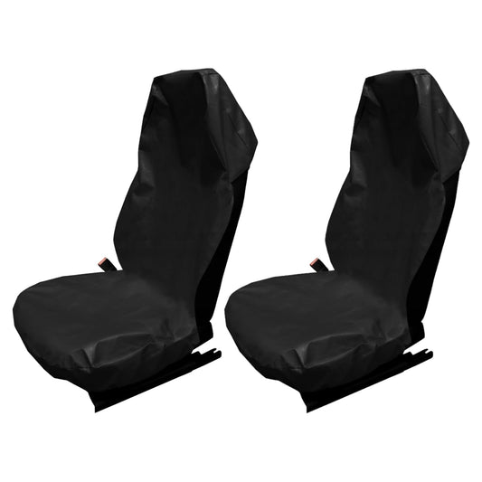 2 pcs Universal Waterproof Oil-Proof Garage Car Seat Cover - Heavy Duty Protection for Mechanics, Construction Workers (Black)