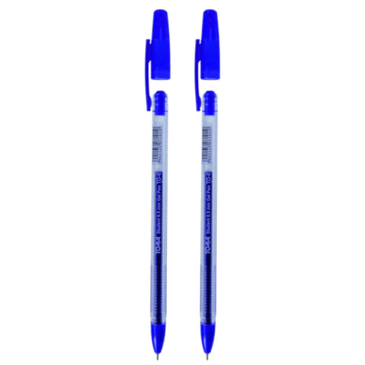 Ballpoint Pens, Gel Ink Ballpoint Pens, Smudge Free, Extra Fine Point 0.5 mm, Ideal for School, Office (Blue, 2 Pens)