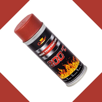 2 x 400 mL Red Heat-Resistant Enamel Paint Silicone-Based Up to 800 C - High Temperature Metal Coating