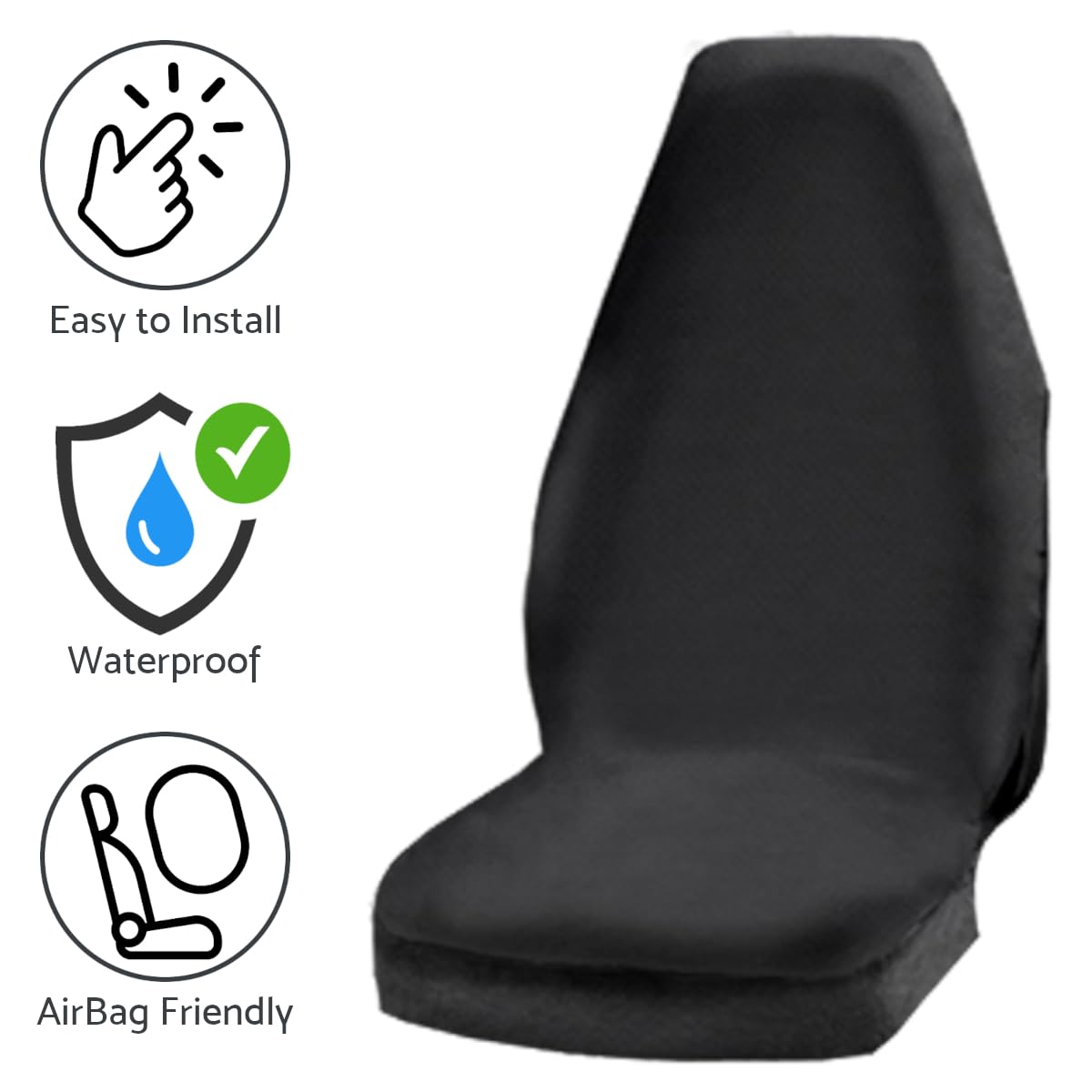 Universal Waterproof Oil-Proof Garage Car Seat Cover - Heavy Duty Protection for Mechanics, Construction Workers (Black)