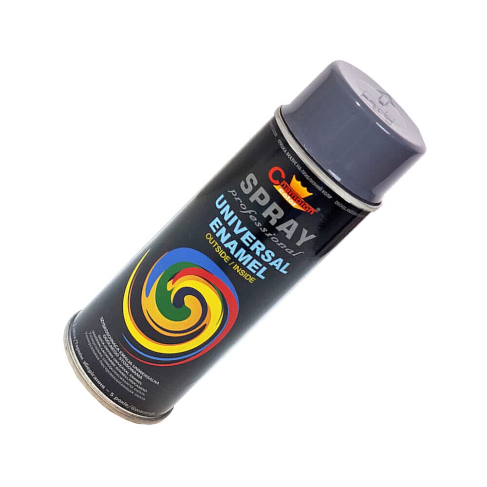 2 x 400 mL Graphite Grey (RAL 7024) Universal Gloss Enamel Spray Paint - Fast Drying High Shine Finish with Strong Coverage - for Metal, Wood, Plaster and Selected Plastics, Indoor and Outdoor Use