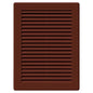 Brown Louvred Wall Vent Grille with Flyscreen and Screw Covers, 150 x 200 mm, Air Ventilation Duct Cover with Flat Back