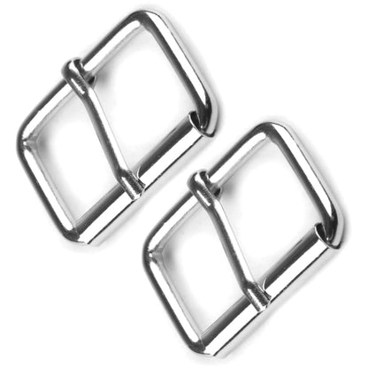 10 x 25 mm Belt Buckles Single Prong Square Replacement Buckle Men Women Belt, Metal, Silver