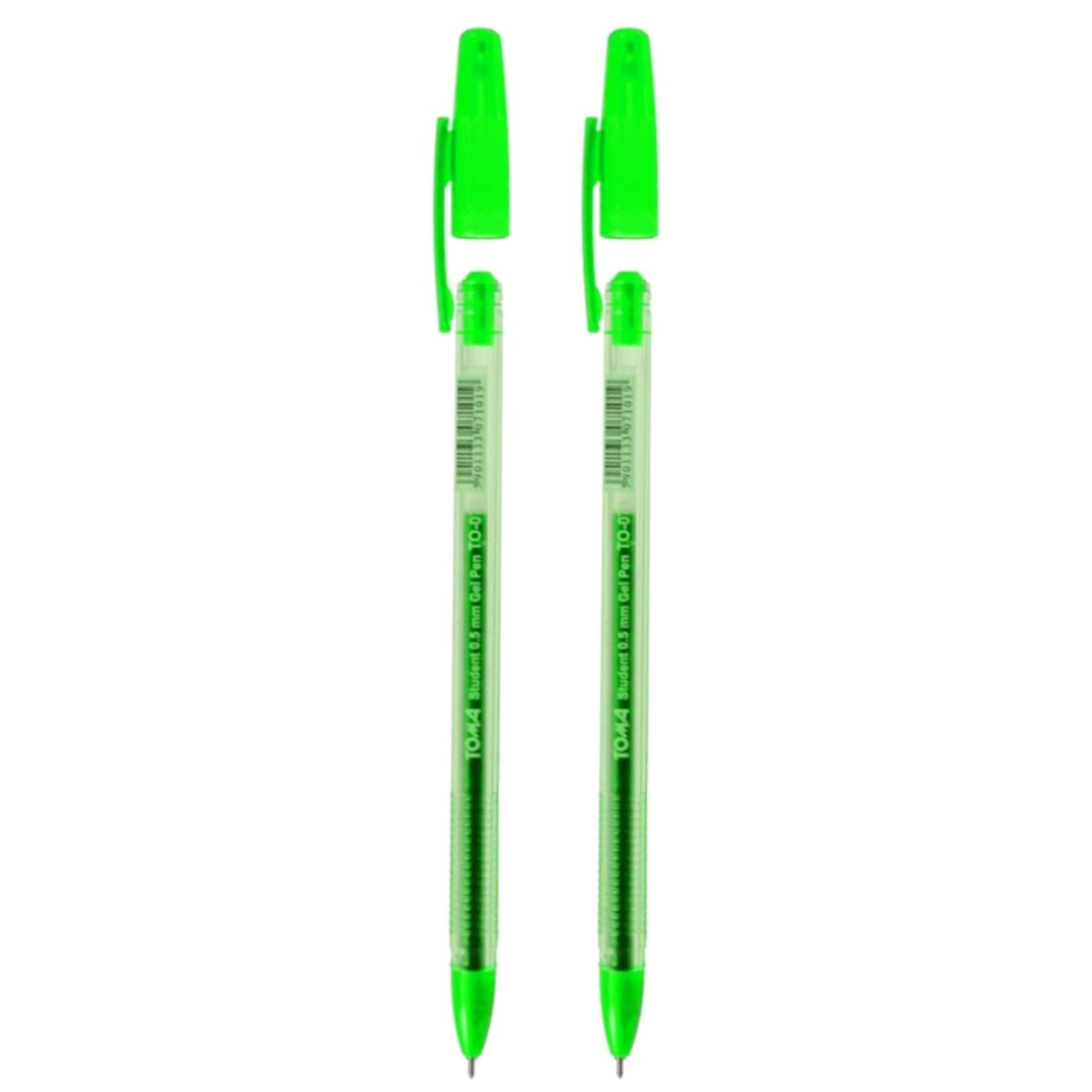 Ballpoint Pens, Gel Ink Ballpoint Pens, Smudge Free, Extra Fine Point 0.5 mm, Ideal for School, Office (Green, 2 Pens)