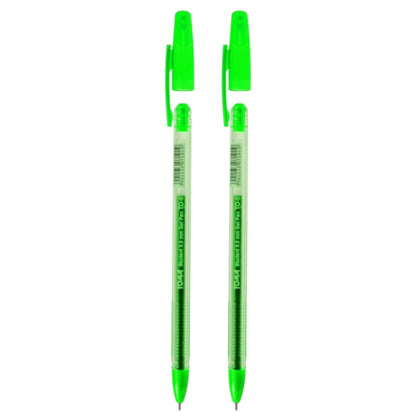 Ballpoint Pens, Gel Ink Ballpoint Pens, Smudge Free, Extra Fine Point 0.5 mm, Ideal for School, Office (Green, 2 Pens)