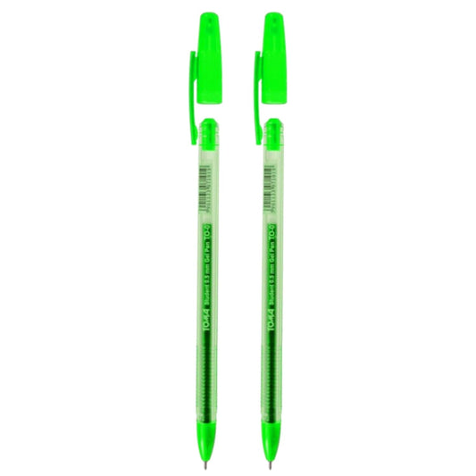 Ballpoint Pens, Gel Ink Ballpoint Pens, Smudge Free, Extra Fine Point 0.5 mm, Ideal for School, Office (Green, 2 Pens)