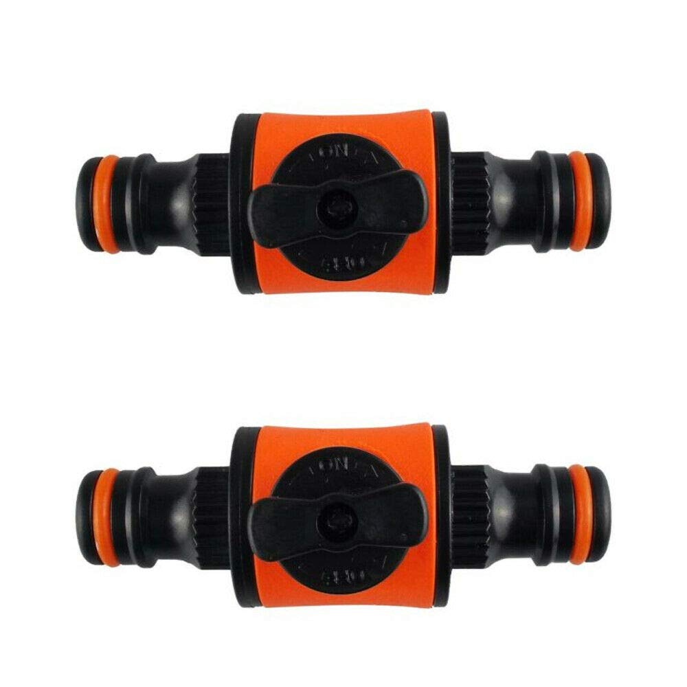 2 pieces of 1/2" Garden Hose Pipe In line Tap Shut Off Valve Fitting Connector
