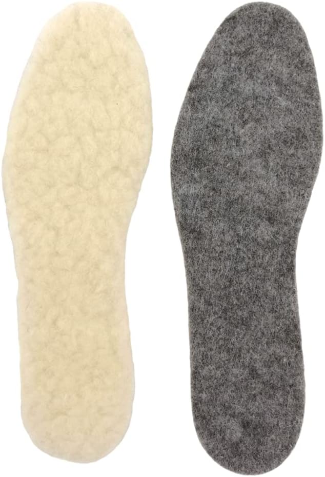 Wool Sheepskin Felt Thick & Fluffy Shoes Insoles Boots Inner Soles (Size UK 10)