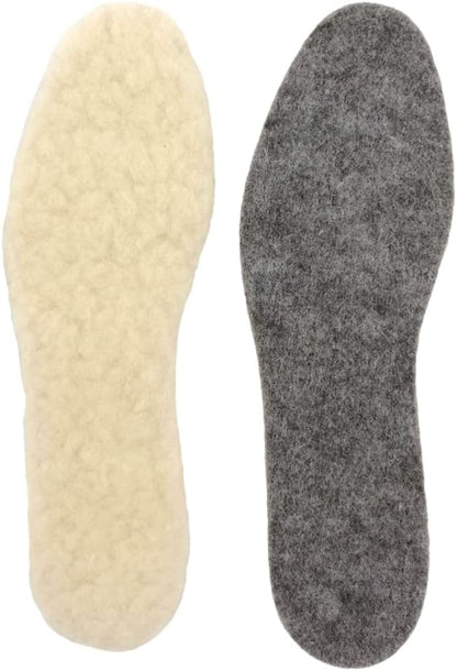 Wool Sheepskin Felt Thick & Fluffy Shoes Insoles Boots Inner Soles (Size UK 10)