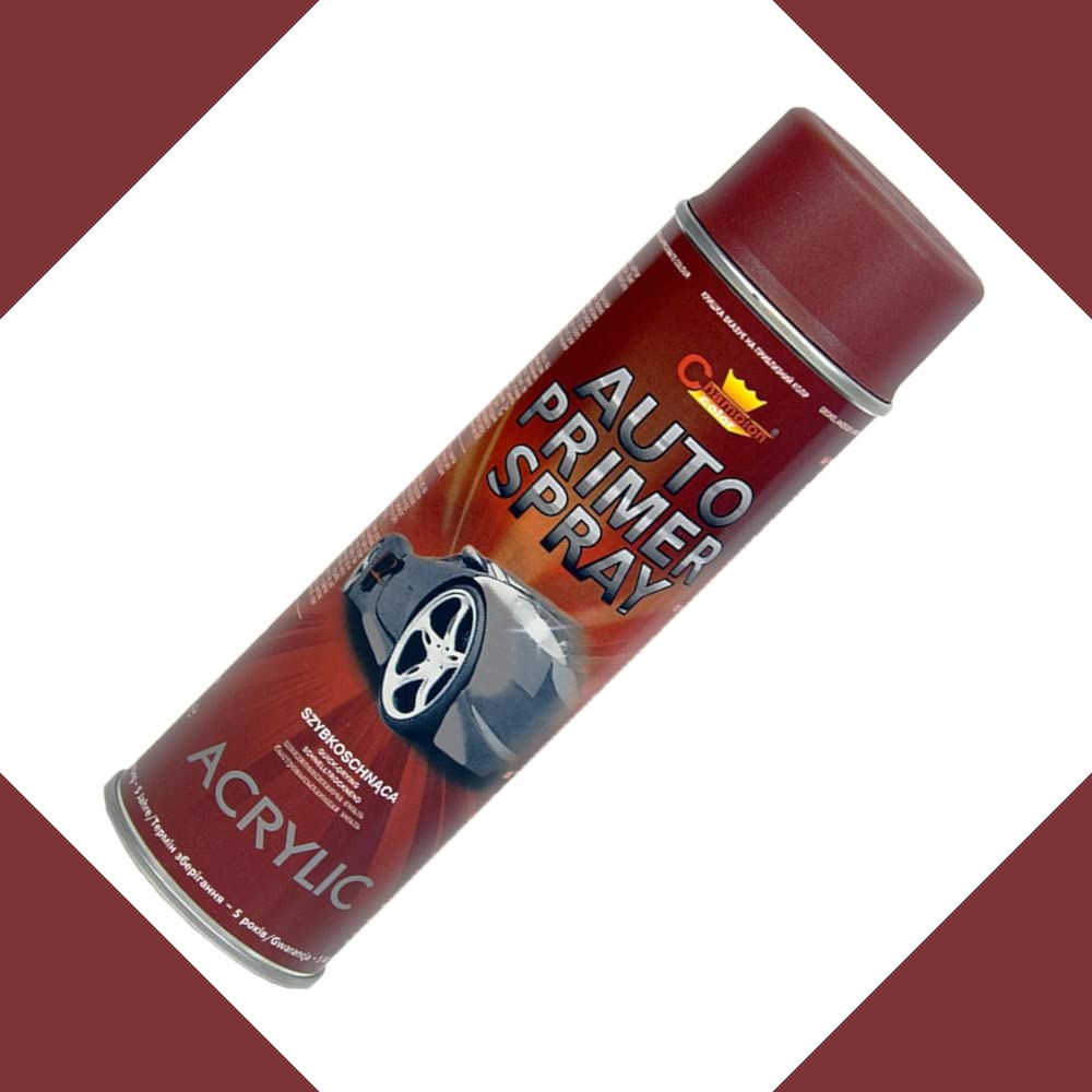 2 x 500 mL Red Acrylic Auto Primer Spray - Anti-Corrosion Undercoat for Steel and Cast Iron - for Car Body Panels, Alloy Wheels, Hub Caps and Metal Parts, Fast Drying, Hard and Flexible Base Coat