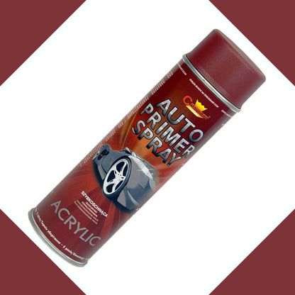 2 x 500 mL Red Acrylic Auto Primer Spray - Anti-Corrosion Undercoat for Steel and Cast Iron - for Car Body Panels, Alloy Wheels, Hub Caps and Metal Parts, Fast Drying, Hard and Flexible Base Coat