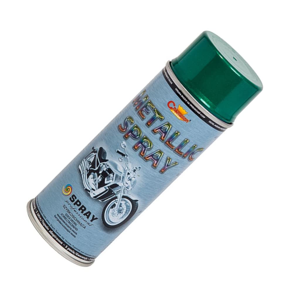 400 mL Green Metallic Acrylic Spray Paint - Shimmer Finish with Deep Colour Effect for Alloy Wheels, Hub Caps, Car Body Parts, Motorbike, Bicycle Components - for Metal, Aluminium, Wood, DIY