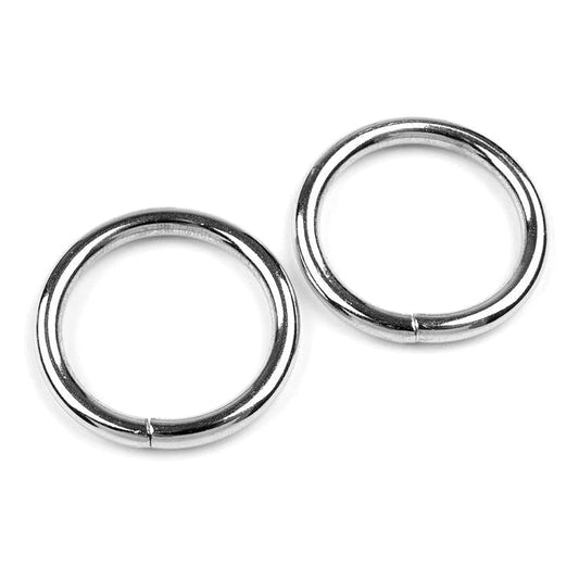 50 x 30 mm O Rings Buckles for Webbing Strap, Metal, Silver