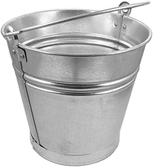 15L Pail Heavy Duty Galvanised Steel Metal Bucket Water Coal Fire Greenhouse