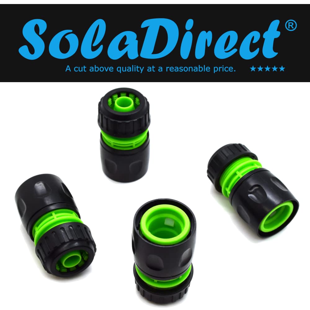 4 pack Hose End Quick Connect Fitting 1/2" Garden Hose Pipe Quick Connector (Green / Black)