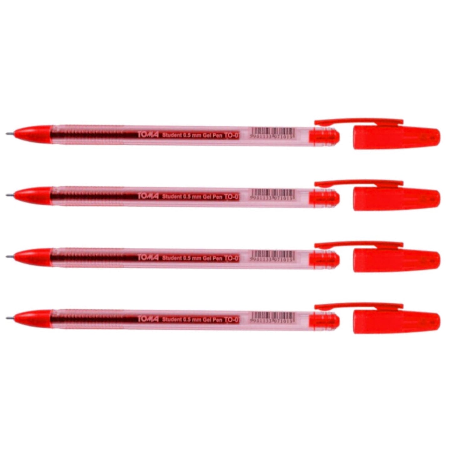 Ballpoint Pens, Gel Ink Ballpoint Pens, Smudge Free, Extra Fine Point 0.5 mm, Ideal for School, Office (Red, 4 Pens)