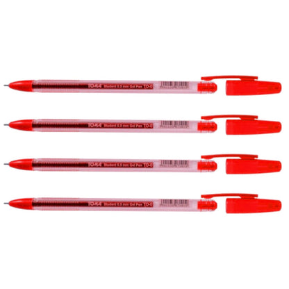 Ballpoint Pens, Gel Ink Ballpoint Pens, Smudge Free, Extra Fine Point 0.5 mm, Ideal for School, Office (Red, 4 Pens)