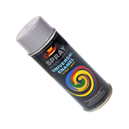 2 x 400 mL Silver Grey (RAL 7001) Universal Gloss Enamel Spray Paint - Fast Drying High Shine Finish with Strong Coverage - for Metal, Wood, Plaster and Selected Plastics, Indoor and Outdoor Use