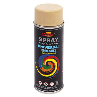 2 x 400 mL Beige (RAL 1001) Universal Gloss Enamel Spray Paint - Fast Drying High Shine Finish with Strong Coverage - for Metal, Wood, Plaster and Selected Plastics, Indoor and Outdoor Use