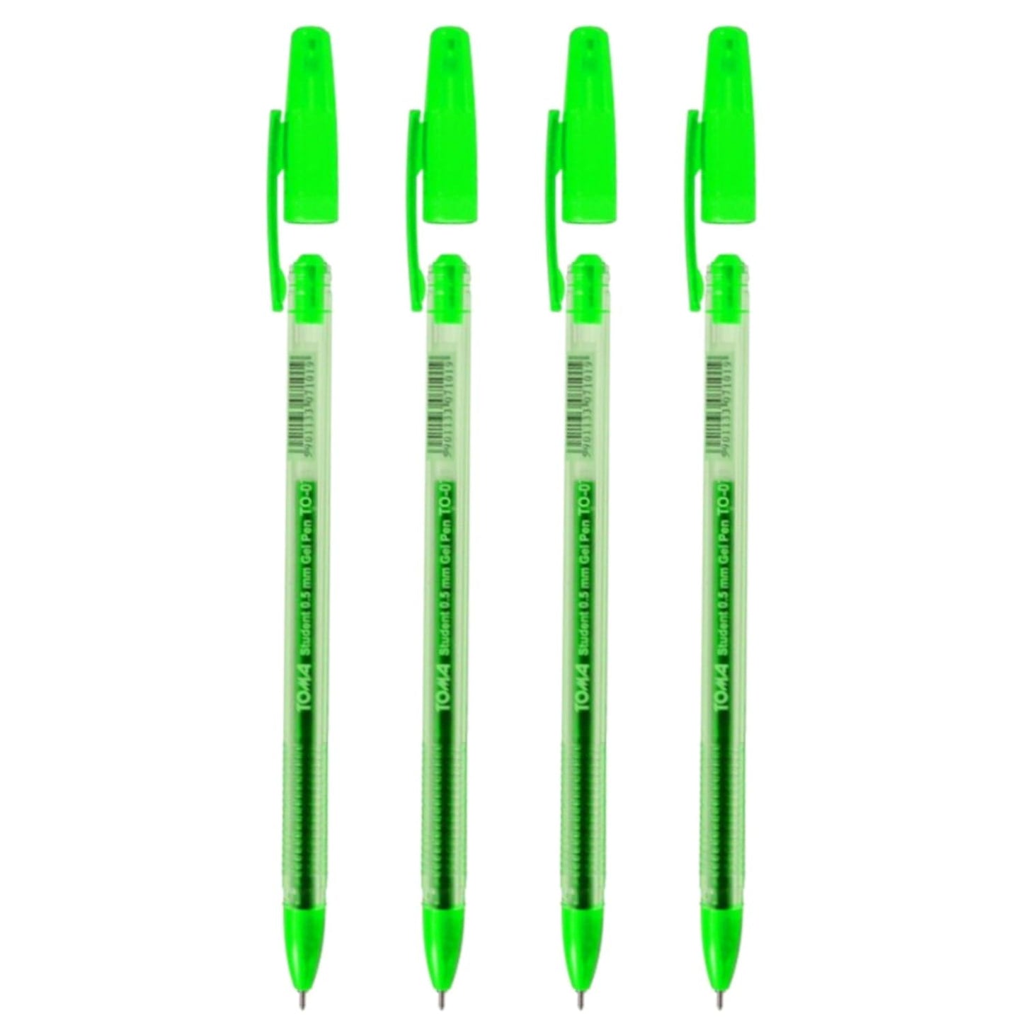 Ballpoint Pens, Gel Ink Ballpoint Pens, Smudge Free, Extra Fine Point 0.5 mm, Ideal for School, Office (Green, 4 Pens)