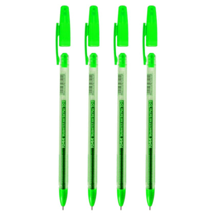 Ballpoint Pens, Gel Ink Ballpoint Pens, Smudge Free, Extra Fine Point 0.5 mm, Ideal for School, Office (Green, 4 Pens)