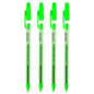 Ballpoint Pens, Gel Ink Ballpoint Pens, Smudge Free, Extra Fine Point 0.5 mm, Ideal for School, Office (Green, 4 Pens)