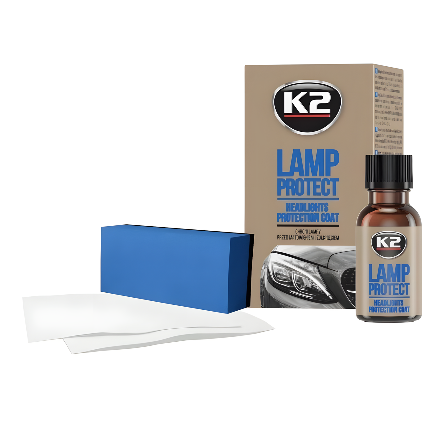 K2 Lamp Protect 10ml Headlight Protection Coating - Transparent UV Sealant - Helps Prevent Yellowing