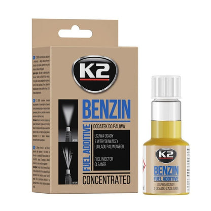 K2 Benzin 50ml Petrol Injector Cleaner - Concentrated Fuel Additive for Petrol Engines, Fuel System Cleaning, Engine Maintenance