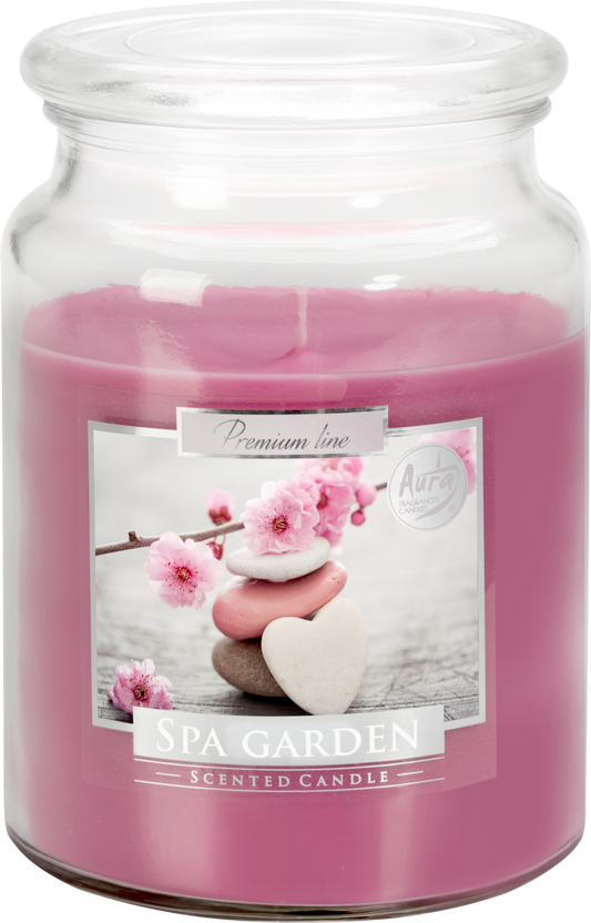 18oz Large Scented Candle In Glass Jar Fragrance Aromatic 100 Hr Burn Time (Spa Garden)