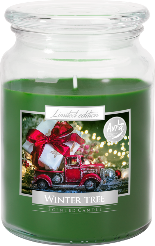 18oz Large Scented Candle In Glass Jar Fragrance Aromatic 100 Hr Burn Time (Winter Tree)
