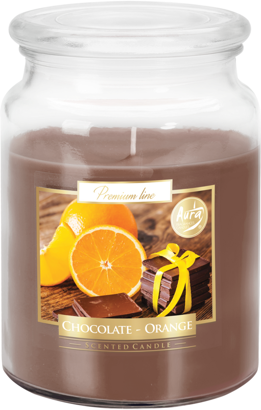 18oz Large Scented Candle In Glass Jar Fragrance Aromatic 100 Hr Burn Time (Chocolate - Orange)