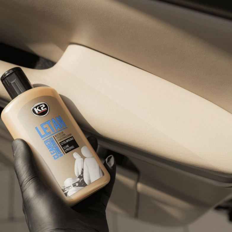 K2 Letan 250ml Leather Cleaner and Conditioner - Leather Care Milk for Car Seats, Upholstery, Bags, Furniture and Smooth Leather
