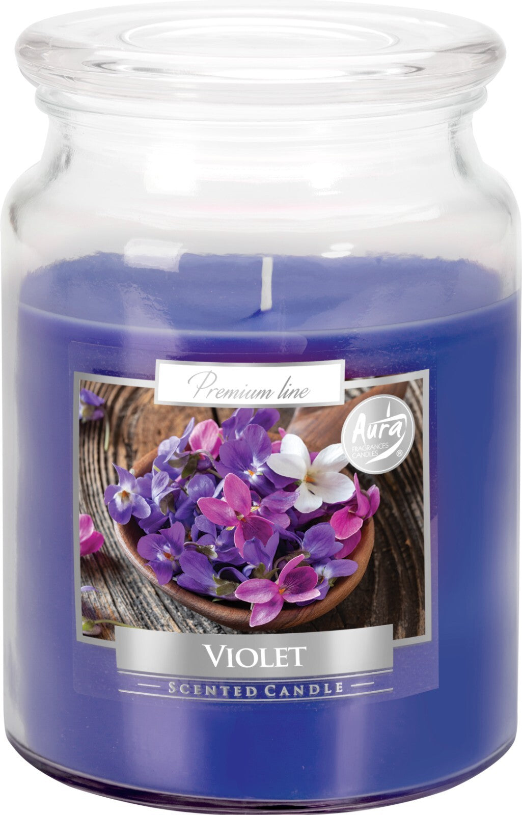 18oz Large Scented Candle In Glass Jar Fragrance Aromatic 100 Hr Burn Time (Violet)