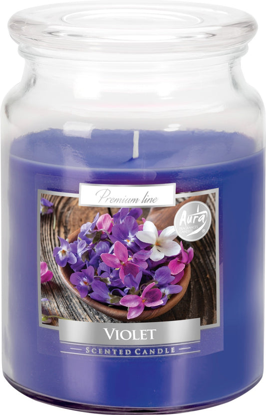 18oz Large Scented Candle In Glass Jar Fragrance Aromatic 100 Hr Burn Time (Violet)