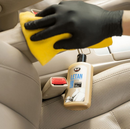 K2 Letan 250ml Leather Cleaner and Conditioner - Leather Care Milk for Car Seats, Upholstery, Bags, Furniture and Smooth Leather