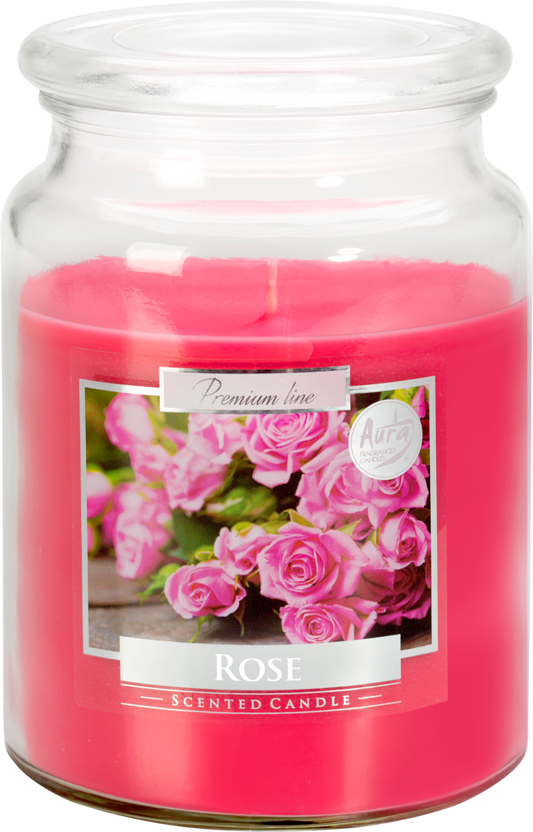 18oz Large Scented Candle In Glass Jar Fragrance Aromatic 100 Hr Burn Time (Rose)