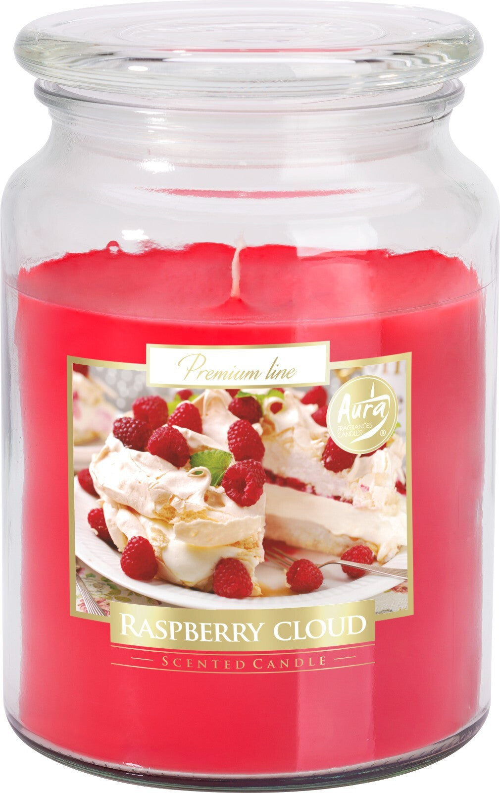 18oz Large Scented Candle In Glass Jar Fragrance Aromatic 100 Hr Burn Time (Raspberry Cloud)