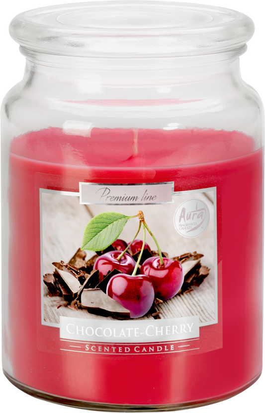 18oz Large Scented Candle In Glass Jar Fragrance Aromatic 100 Hr Burn Time (Chocolate Cherry)