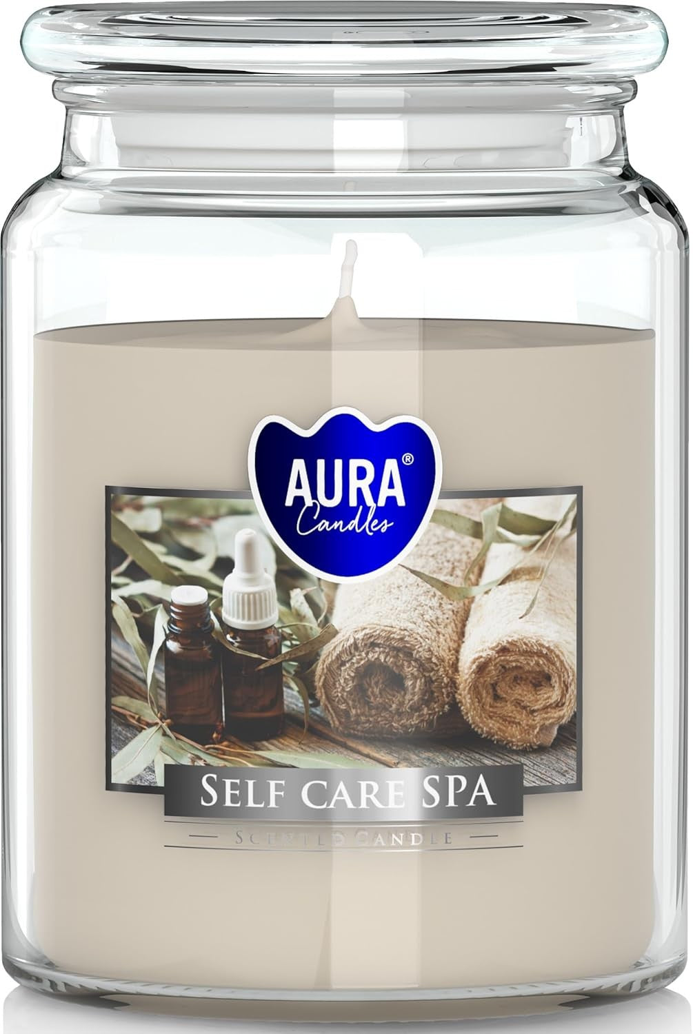 18oz Large Scented Candle In Glass Jar Fragrance Aromatic 100 Hr Burn Time (Self Care Spa)