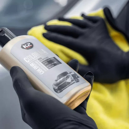 K2 Color Max Silver Colour Wax 200ml - Car Wax Polish for Standard and Metallic Finishes, Restores Shine, Helps Reduce Minor Marks