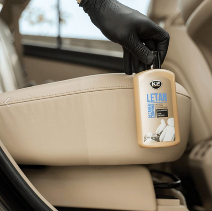 K2 Letan 250ml Leather Cleaner and Conditioner - Leather Care Milk for Car Seats, Upholstery, Bags, Furniture and Smooth Leather