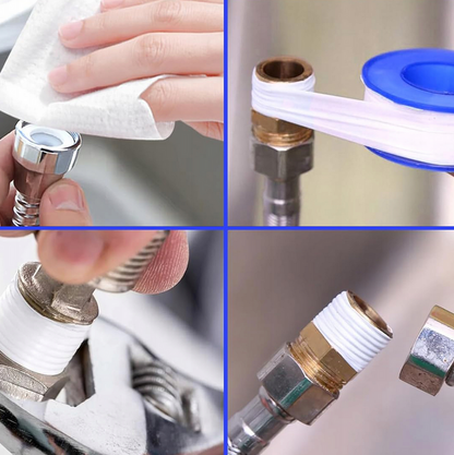 PTFE Thread Seal Tape 100 Rolls - Plumbers Tape 10m x 12mm - Leak Proof Thread Sealing for Water Gas Air Pipe Fittings - Heat Pressure Chemical Resistant - Plumbing Irrigation Maintenance