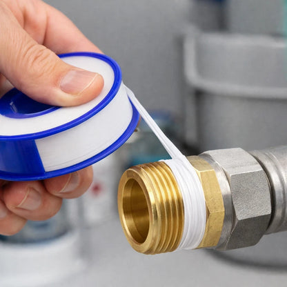 PTFE Thread Seal Tape 100 Rolls - Plumbers Tape 10m x 12mm - Leak Proof Thread Sealing for Water Gas Air Pipe Fittings - Heat Pressure Chemical Resistant - Plumbing Irrigation Maintenance