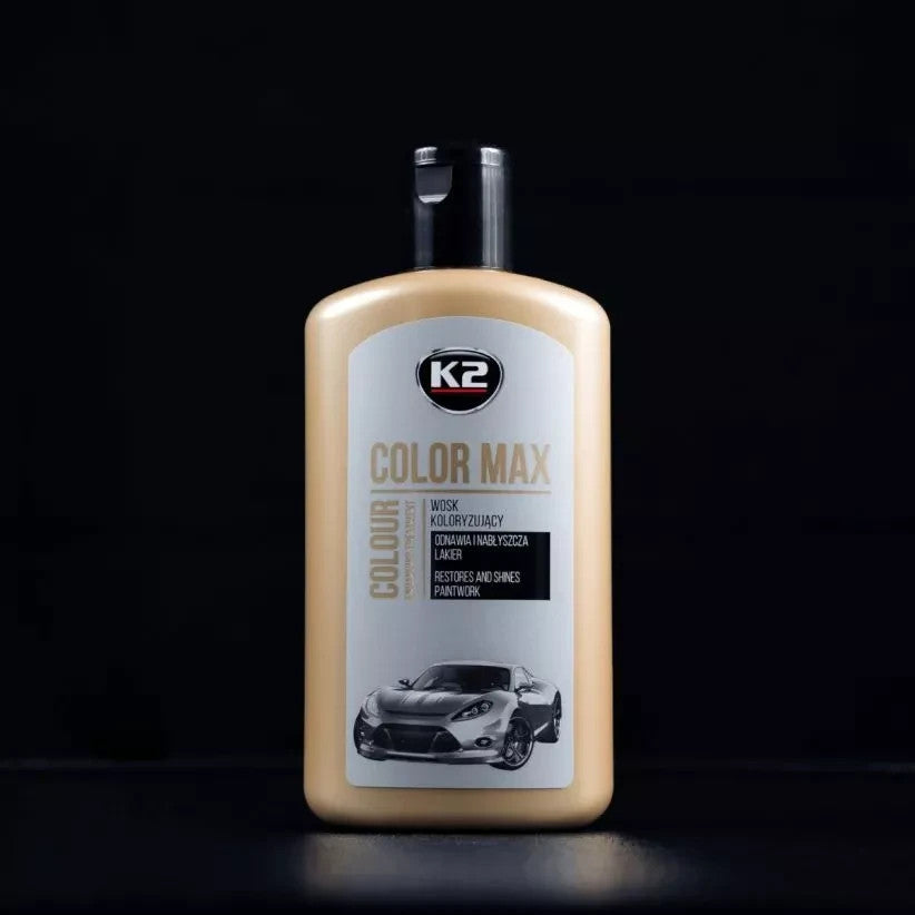 K2 Color Max Silver Colour Wax 200ml - Car Wax Polish for Standard and Metallic Finishes, Restores Shine, Helps Reduce Minor Marks